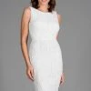 Scala - 48887 Sequined Bateau Neck Fitted Dress 1 Scala - 48887 Sequined Bateau Neck Fitted Dress
