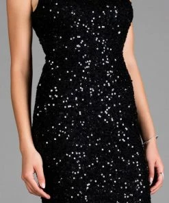 Scala - 48897ML Fully Sequined Jewel Neck Fitted Dress 9 Scala - 48897ML Fully Sequined Jewel Neck Fitted Dress
