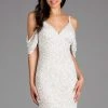 Scala - 48921 Cold Shoulders Beaded And Sequin Cocktail Dress 1 Scala - 48921 Cold Shoulders Beaded And Sequin Cocktail Dress