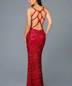 Scala - 48932 Sequin Ornate Sheath Gown 13 Scala - 48932 Sequin Ornate Sheath Gown