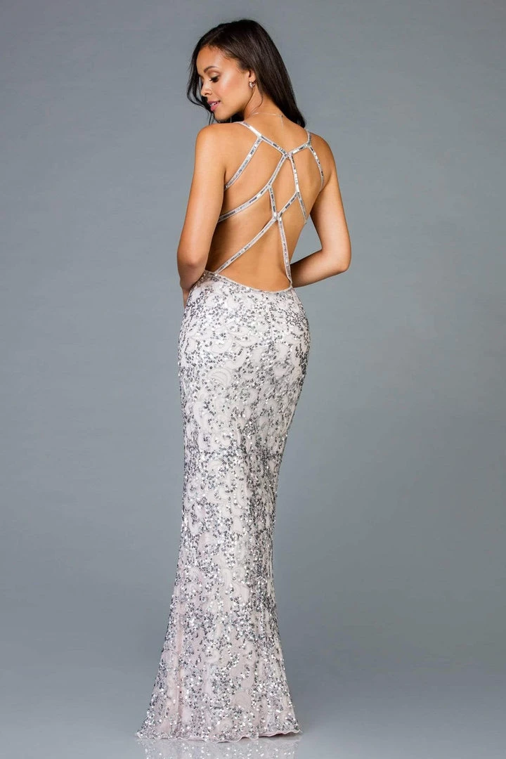 Scala - 48932 Sequin Ornate Sheath Gown 4 Scala - 48932 Sequin Ornate Sheath Gown