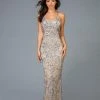Scala - 48936 Bead Embellished Scoop Sheath Gown