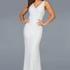 Scala - 48937 Sequined V-neck Trumpet Dress