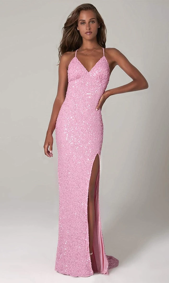 Scala - 48938 Allover Sequin Backless Sheath Evening Gown With Slit 11 Scala - 48938 Allover Sequin Backless Sheath Evening Gown With Slit