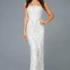 Scala - 48950 Embellished Straight Across Neck Sheath Dress