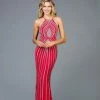 Scala - 48956 Sequined Halter Neck Fitted Dress