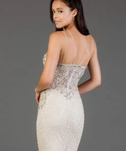 SCALA - 60045 Sequin Embellishments Halter Cocktail Dress
