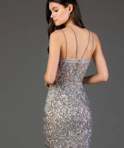 SCALA - 60045 Sequin Embellishments Halter Cocktail Dress 11 SCALA - 60045 Sequin Embellishments Halter Cocktail Dress