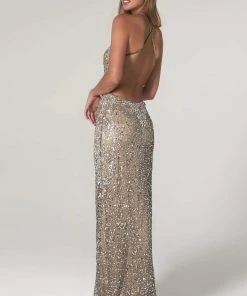 SCALA - 60081 Embellished Asymmetric Long Dress