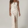 SCALA - 60091 Straight Across Sequined Long Dress