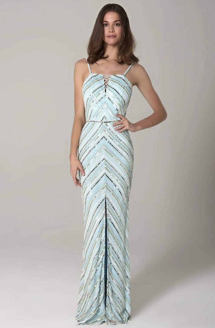 SCALA - 60091 Straight Across Sequined Long Dress 7 SCALA - 60091 Straight Across Sequined Long Dress