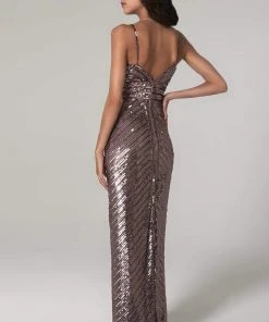 SCALA - 60105 Sequined Shiny Column Dress