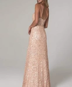 SCALA - 60109 Embellished V-neck A-line Dress 9 SCALA - 60109 Embellished V-neck A-line Dress