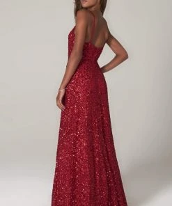 SCALA - 60109 Embellished V-neck A-line Dress 11 SCALA - 60109 Embellished V-neck A-line Dress