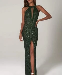 SCALA - 60113 Embellished Jewel Column Dress