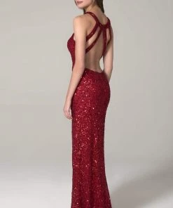 SCALA - 60113 Embellished Jewel Column Dress