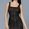 SCALA - 60182 Sequin Embellished Square Cocktail Dress