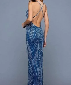 SCALA - 60242 Bead Appliqued Elegant Evening Dress