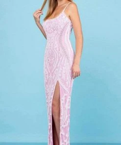 SCALA - 60263 Scoop Beaded Sheath Gown