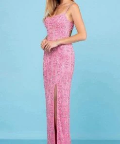 SCALA - 60286 Scoop Beaded Sheath Gown