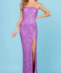 SCALA - 60291 Sequin Strapless Long Gown
