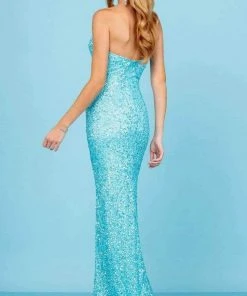 SCALA - 60291 Sequin Strapless Long Gown