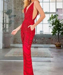 SCALA 60295 - V-Neck Beaded Jumpsuit
