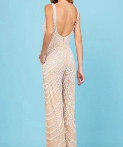 SCALA 60295 - V-Neck Beaded Jumpsuit