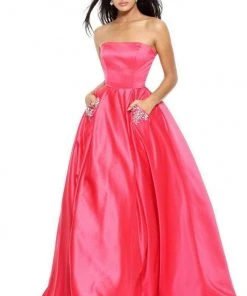 Sherri Hill - 50812 Strapless A Line Satin Dress With Beaded Pockets 11 Sherri Hill - 50812 Strapless A Line Satin Dress With Beaded Pockets