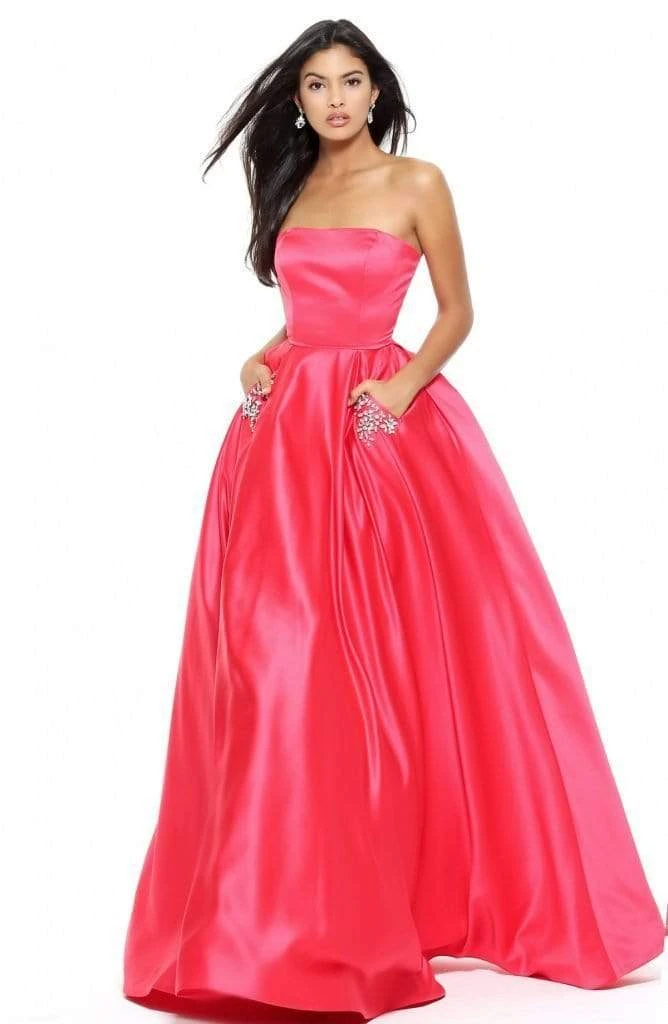 Sherri Hill - 50812 Strapless A Line Satin Dress With Beaded Pockets 7 Sherri Hill - 50812 Strapless A Line Satin Dress With Beaded Pockets