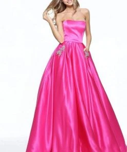 Sherri Hill - 50812 Strapless A Line Satin Dress With Beaded Pockets 15 Sherri Hill - 50812 Strapless A Line Satin Dress With Beaded Pockets