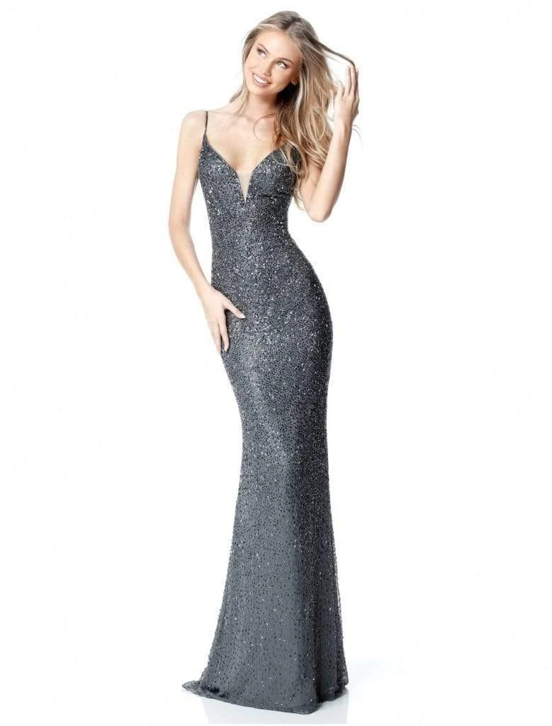 Sherri Hill - 50860 Fully Beaded Deep V-neck Sheath Dress 3 Sherri Hill - 50860 Fully Beaded Deep V-neck Sheath Dress
