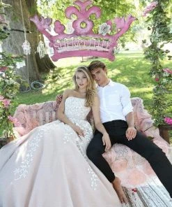 Sherri Hill - 50864 Strapless Trailing Foliage Ballgown