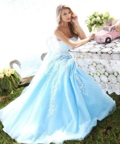 Sherri Hill - 50864 Strapless Trailing Foliage Ballgown