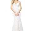 Sherri Hill - 50938 Long Plunging Lace Fitted Trumpet Dress