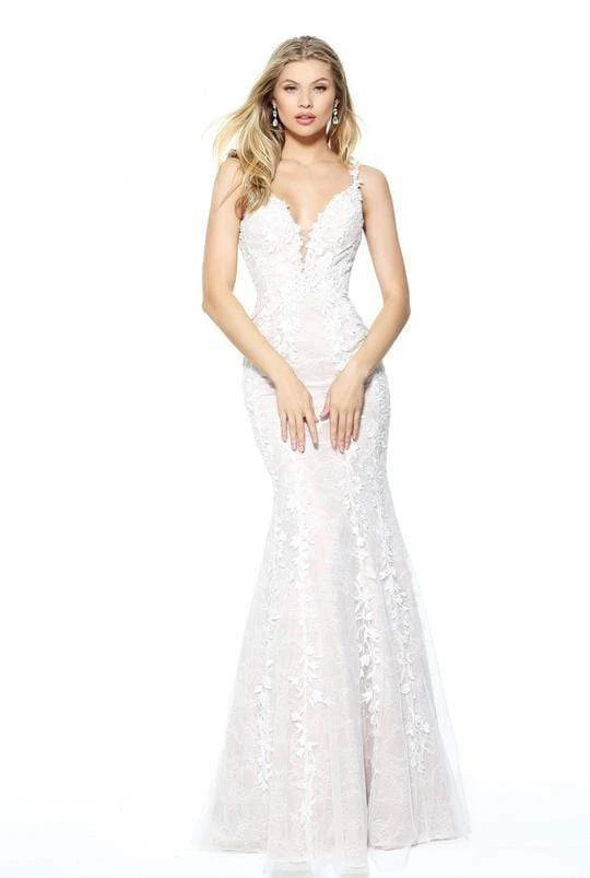 Sherri Hill - 50938 Long Plunging Lace Fitted Trumpet Dress 3 Sherri Hill - 50938 Long Plunging Lace Fitted Trumpet Dress