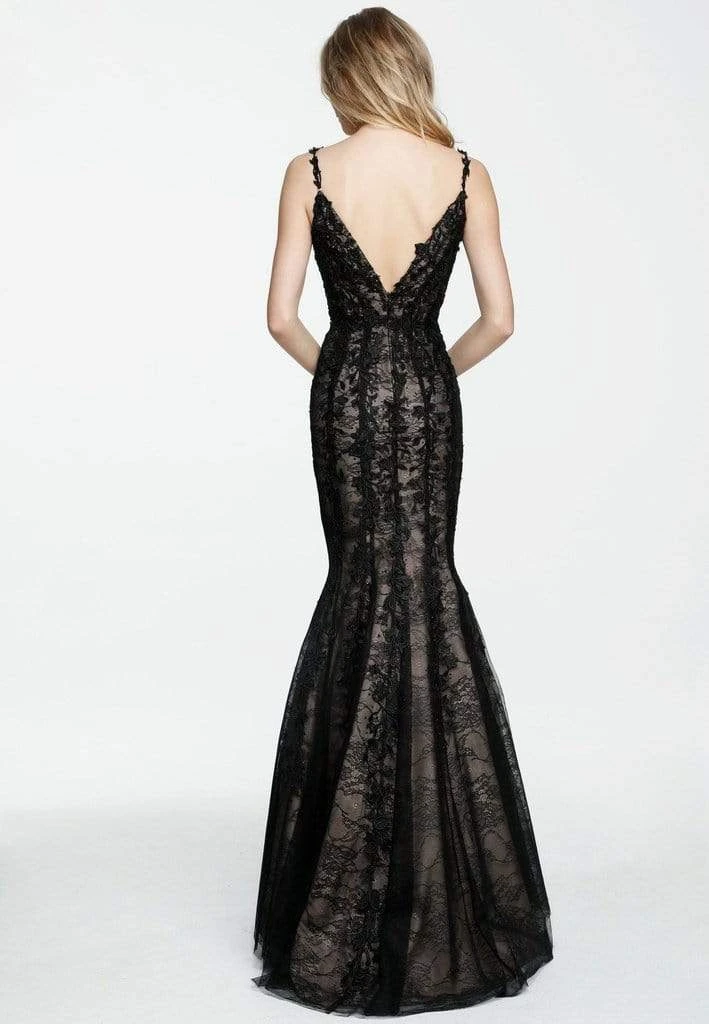 Sherri Hill - 50938 Long Plunging Lace Fitted Trumpet Dress 6 Sherri Hill - 50938 Long Plunging Lace Fitted Trumpet Dress