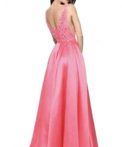 Sherri Hill - 50964 Embellished Deep V-Neck A-Line Gown