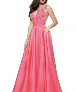 Sherri Hill - 50964 Embellished Deep V-Neck A-Line Gown