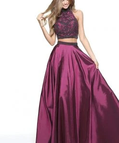 Sherri Hill - 51061 Beaded Two Piece High Halter A Line Dress