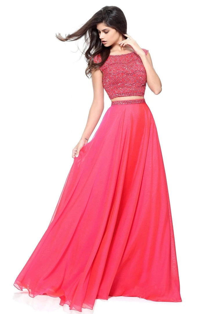 Sherri Hill - 51091 Two-Piece Beaded Cap Sleeve Chiffon Dress 3 Sherri Hill - 51091 Two-Piece Beaded Cap Sleeve Chiffon Dress