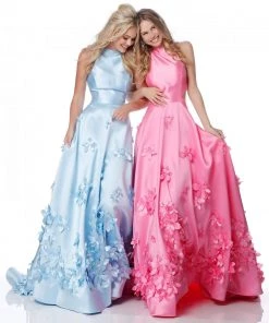 Sherri Hill - 51116 Long Floral Appliqued Pageant A Line Dress