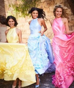 Sherri Hill - 51116 Long Floral Appliqued Pageant A Line Dress