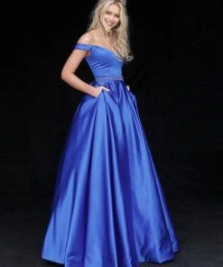 Sherri Hill - 51124 Long A Line Dress With Crystal Encrusted Belt
