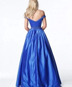 Sherri Hill - 51124 Long A Line Dress With Crystal Encrusted Belt