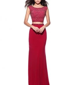 Sherri Hill - 51125 Beaded Two Piece Scoop Long Dress 12 Sherri Hill - 51125 Beaded Two Piece Scoop Long Dress