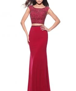 Sherri Hill - 51125 Beaded Two Piece Scoop Long Dress 14 Sherri Hill - 51125 Beaded Two Piece Scoop Long Dress