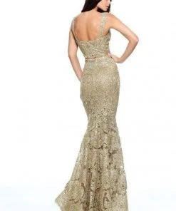 Sherri Hill - 51192 Two-Piece Metallic Lace Mermaid Dress