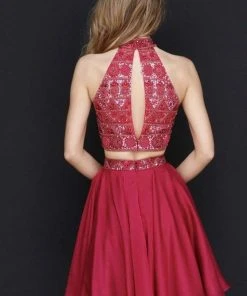 Sherri Hill - 51297 Beaded High Halter Two Piece Short Dress
