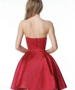 Sherri Hill - 51390 Strapless Satin Short A Line Dress